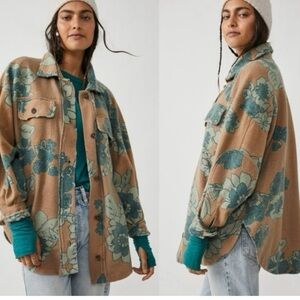 Free People Ruby Floral Jacket - Tan and Teal NWOT$168